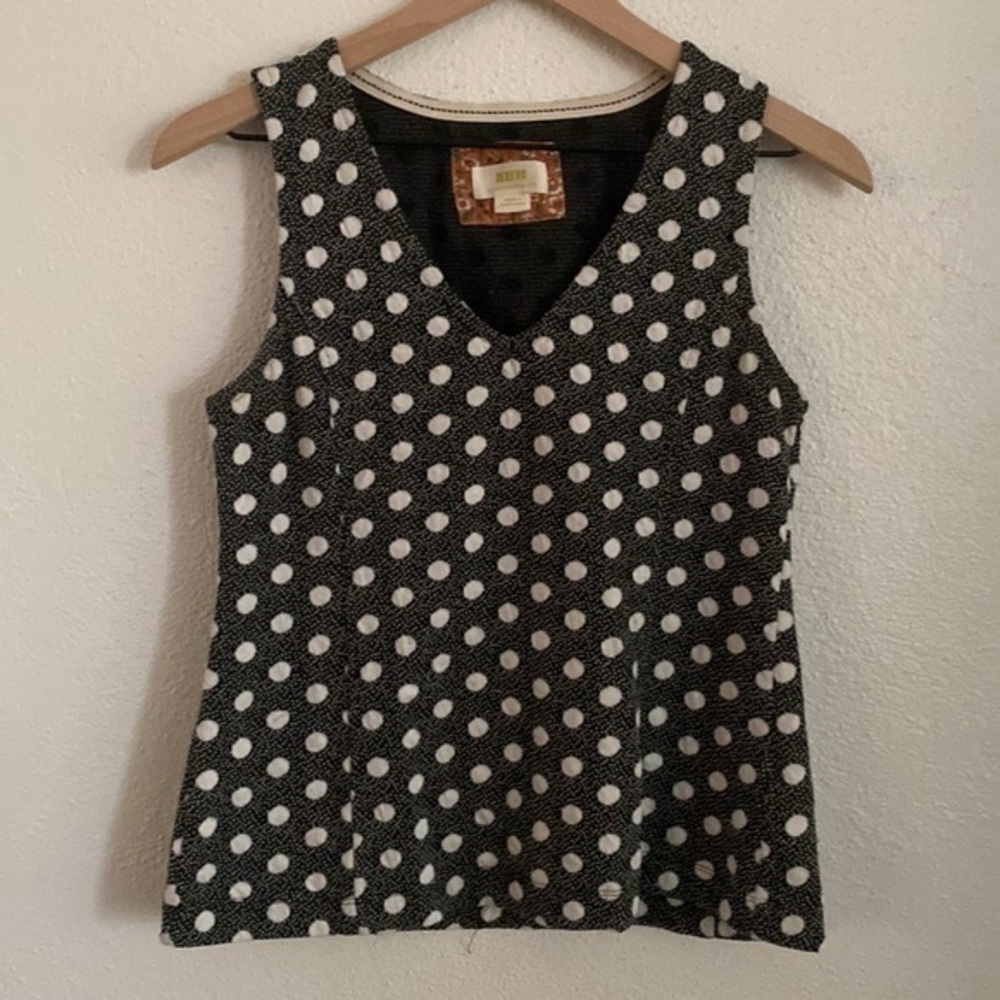 MAEVE Polka dot sleeveless shirt.